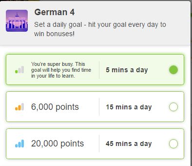 Memrise daily goal