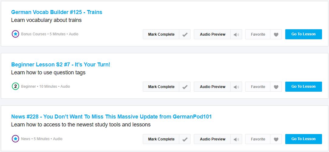 germanpod101 audio lessons